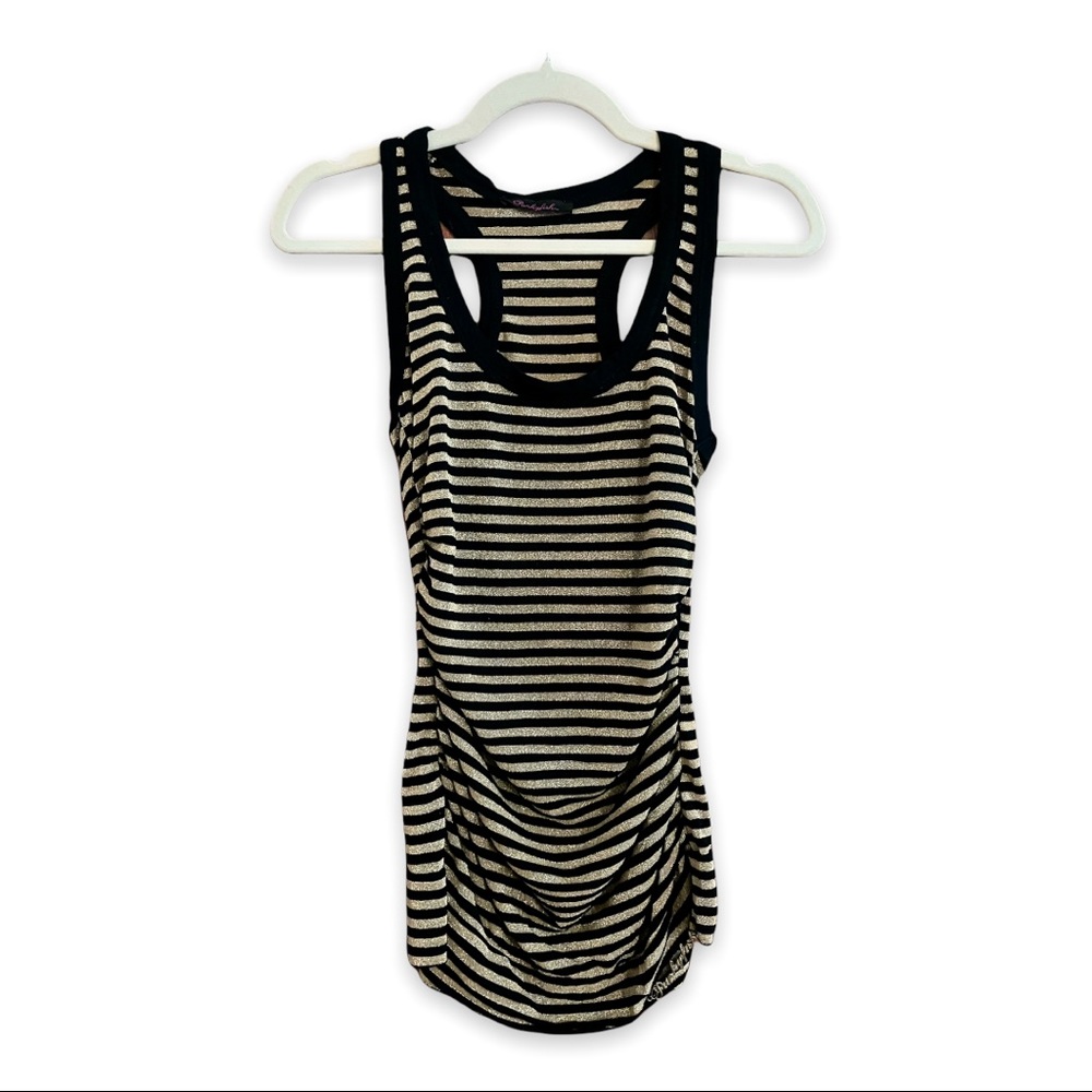 Gold and Black Striped Tank Top | Punkyfish | Size: Small